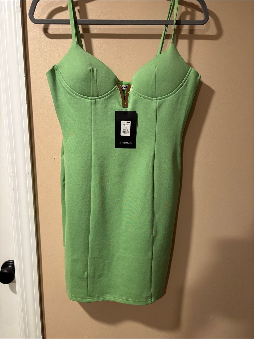 Fashion Nova Lime Green Bustier Bodycon Mini Dress